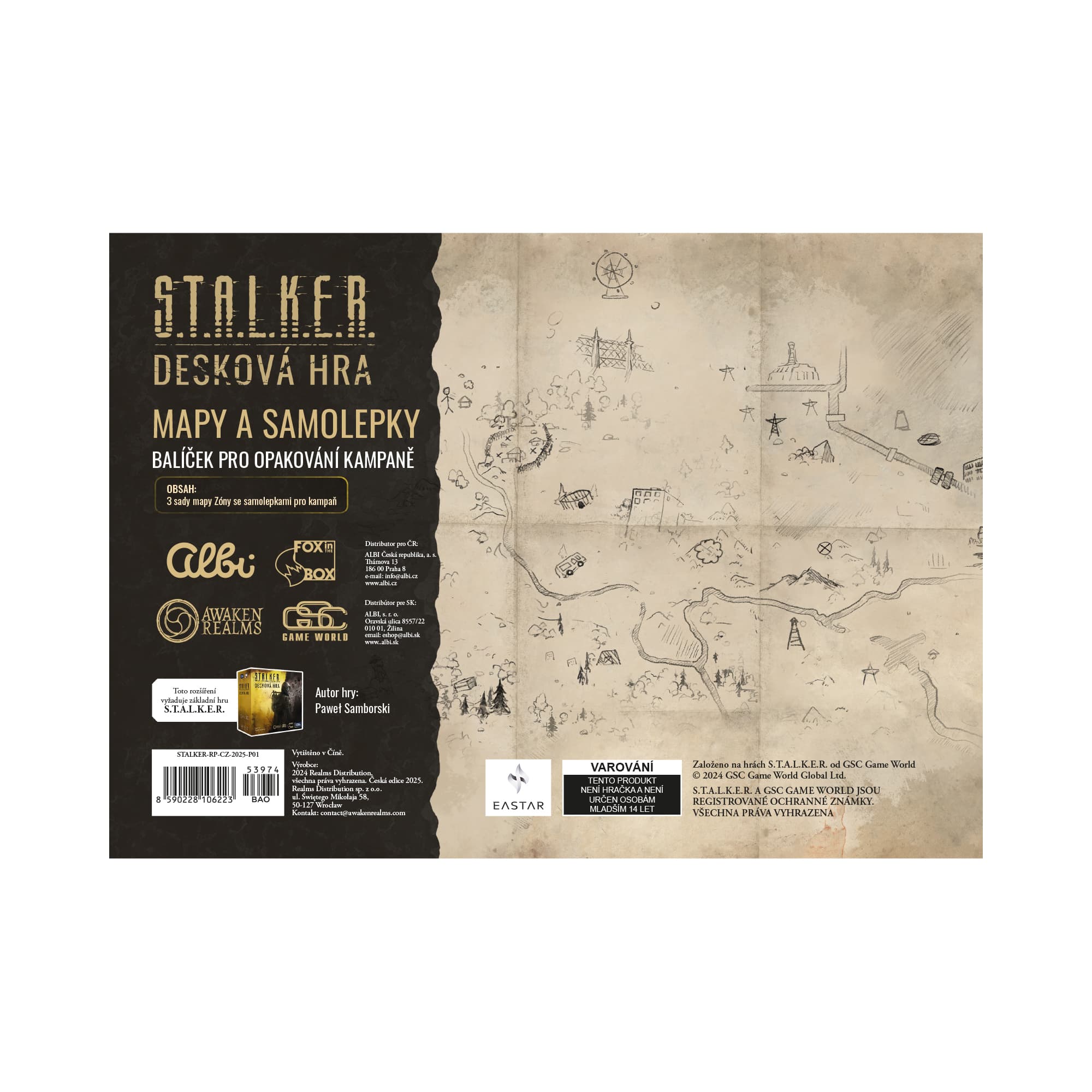 Stalker - Sada náhradních samolepek a map (základní hra)