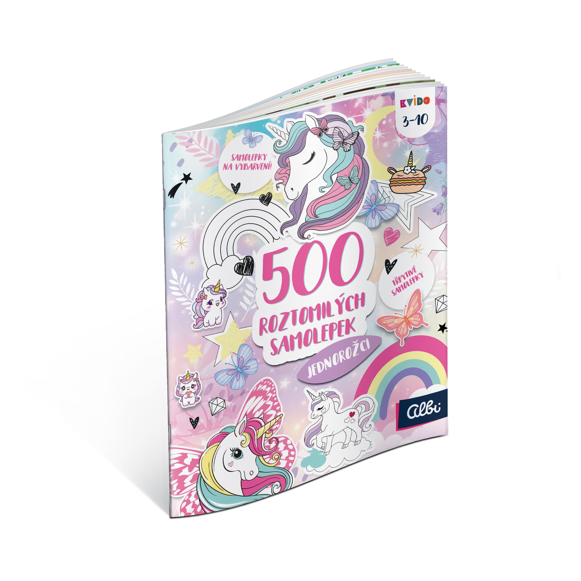 500 roztomilých samolepek: Jednorožci - Kvído